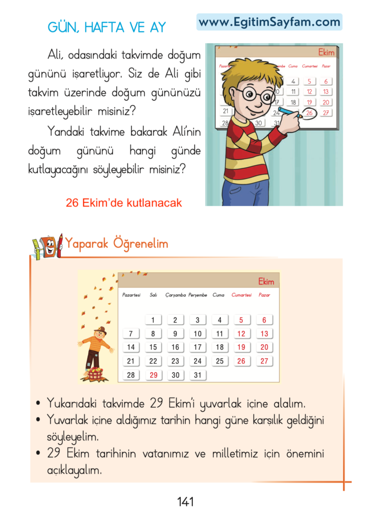 1. Sınıf Matematik Açılım Yayınları Ders Kitabı Cevapları Sayfa 141