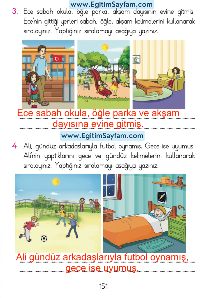 1. Sınıf Matematik Açılım Yayınları Ders Kitabı Cevapları Sayfa 151