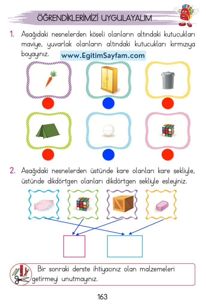 1. Sınıf Matematik Açılım Yayınları Ders Kitabı Cevapları Sayfa 163