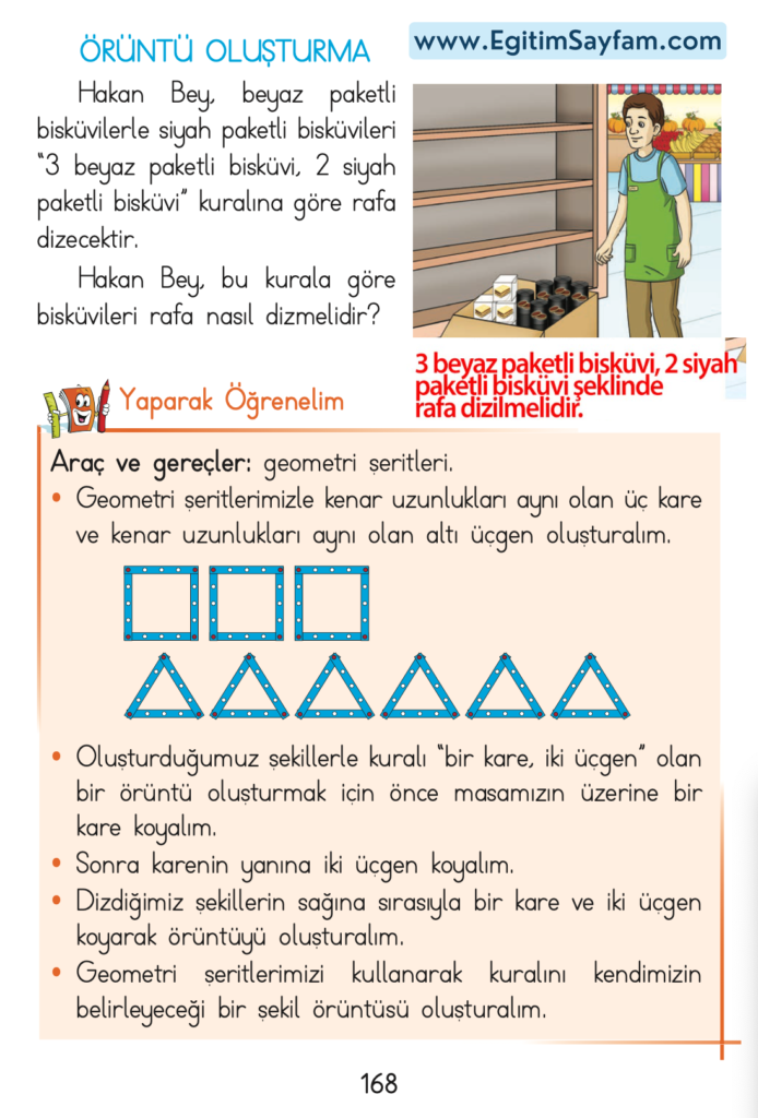 1. Sınıf Matematik Açılım Yayınları Ders Kitabı Cevapları Sayfa 168