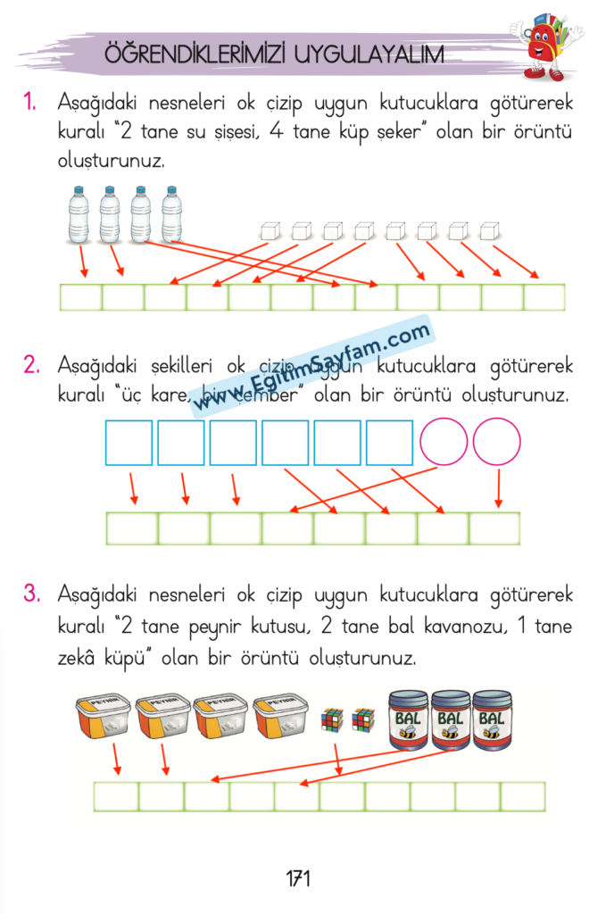 1. Sınıf Matematik Açılım Yayınları Ders Kitabı Cevapları Sayfa 171