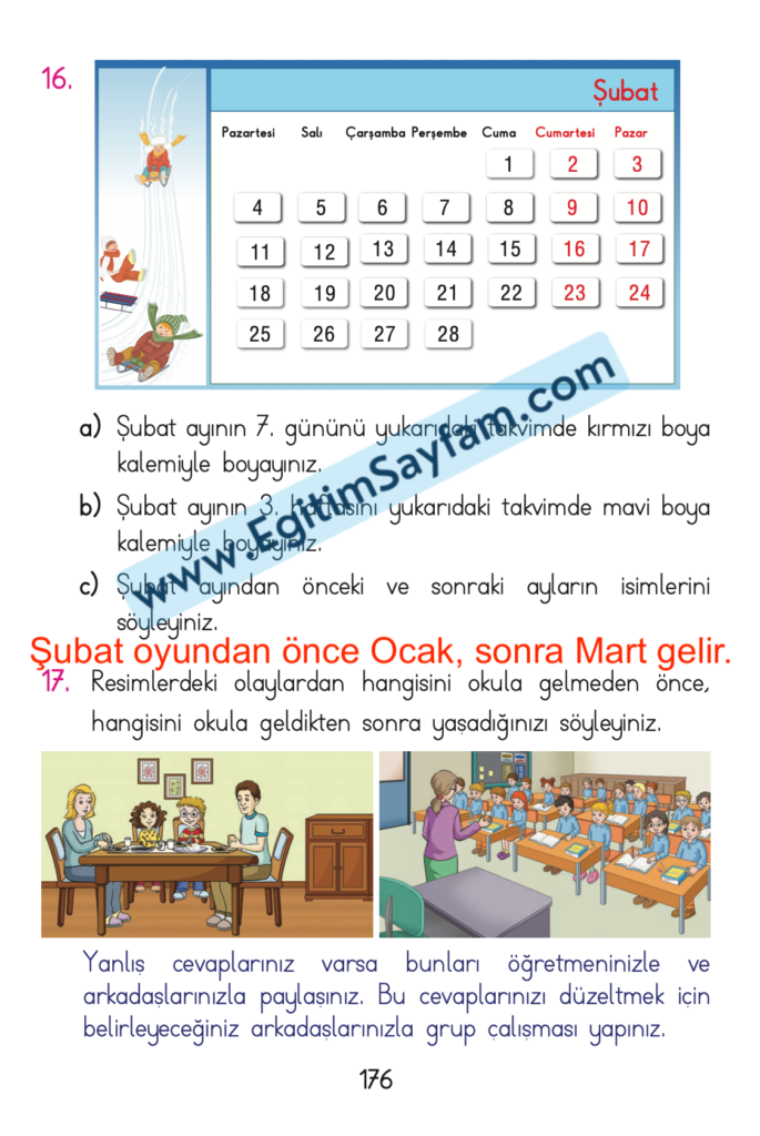 1. Sınıf Matematik Açılım Yayınları Ders Kitabı Cevapları Sayfa 176