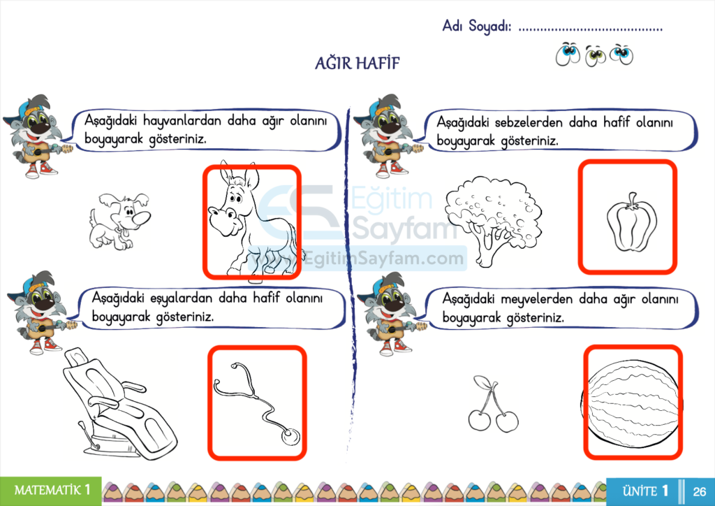 1. Sınıf Matematik Çalışma Kitabı Cevapları Sayfa 26