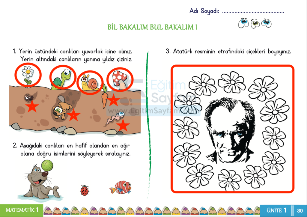 1. Sınıf Matematik Çalışma Kitabı Cevapları Sayfa 30