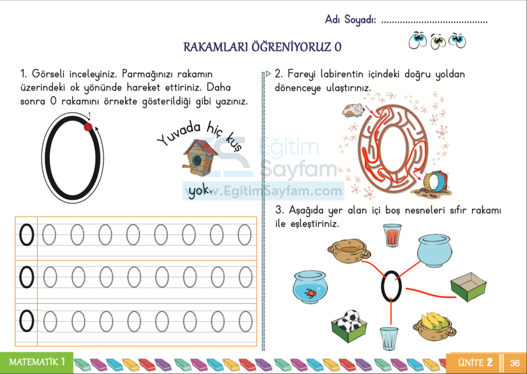 1. Sınıf Matematik Çalışma Kitabı Cevapları Sayfa 36