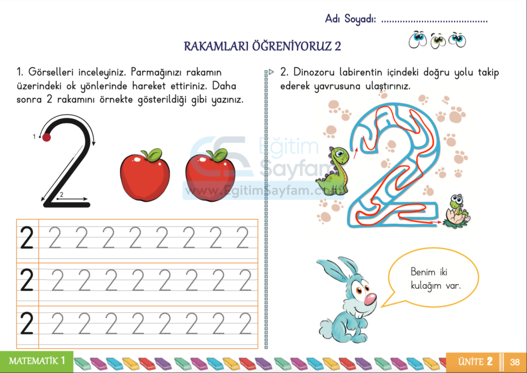 1. Sınıf Matematik Çalışma Kitabı Cevapları Sayfa 38