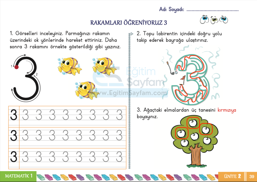 1. Sınıf Matematik Çalışma Kitabı Cevapları Sayfa 39