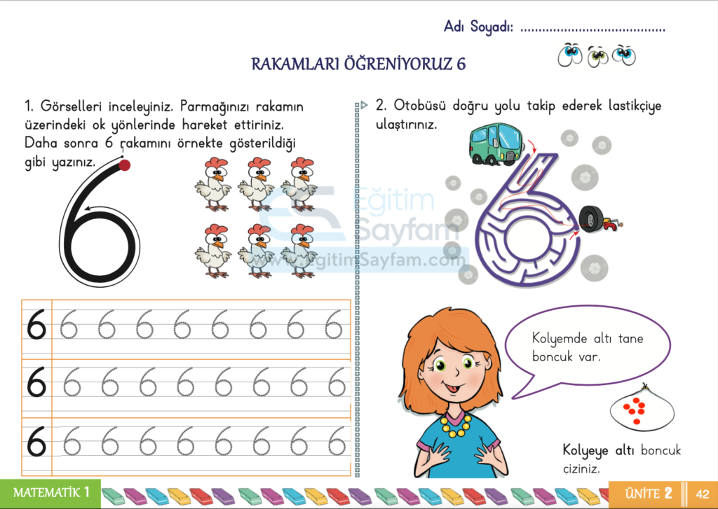 1. Sınıf Matematik Çalışma Kitabı Cevapları Sayfa 42