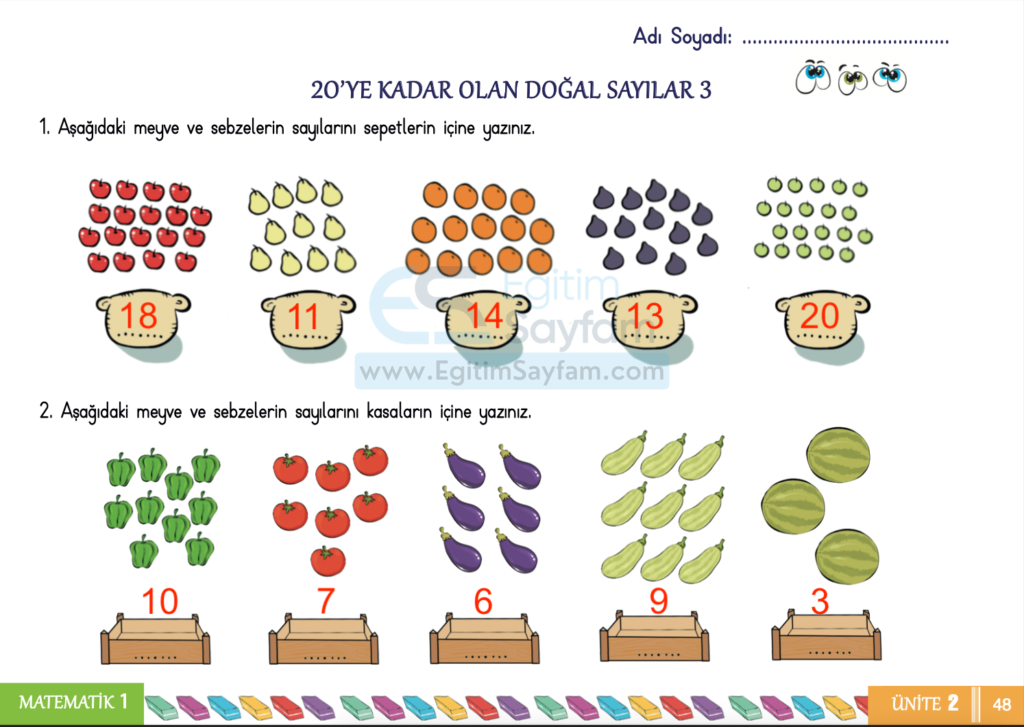 1. Sınıf Matematik Çalışma Kitabı Cevapları Sayfa 48