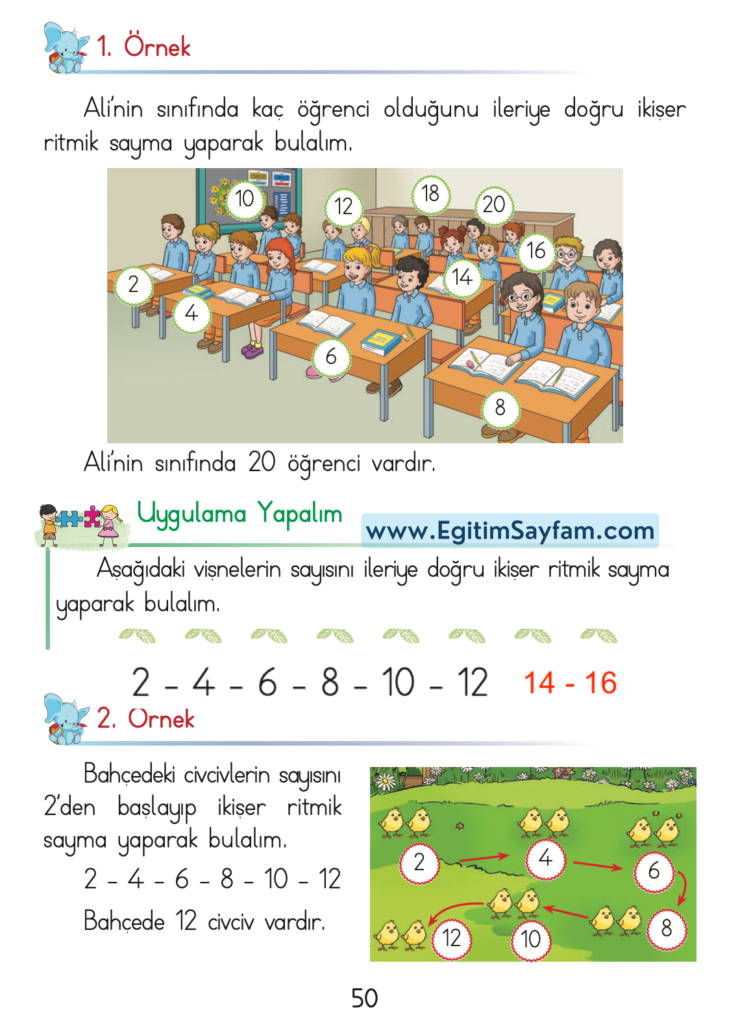 1. Sınıf Matematik Açılım Yayınları Ders Kitabı Cevapları Sayfa 50