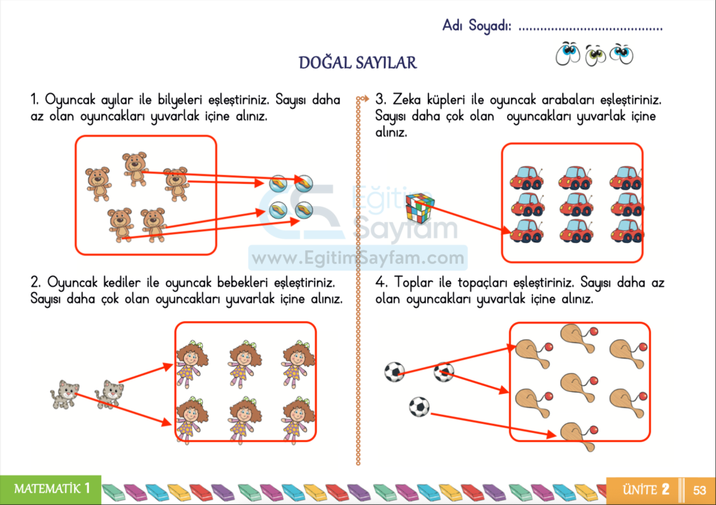 1. Sınıf Matematik Çalışma Kitabı Cevapları Sayfa 53