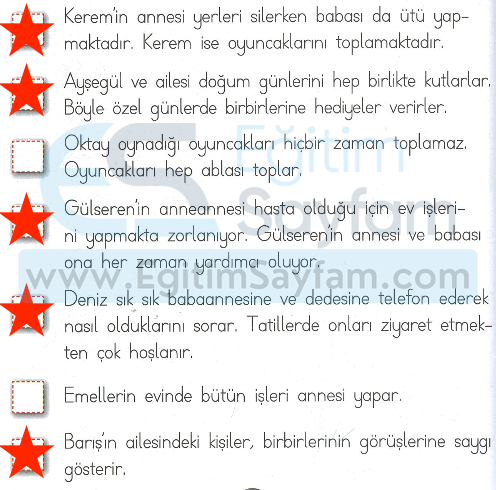 Aşağıdaki olaylardan hangileri bu olaylara örnek olamaz. İşaretleyerek gösterelim.