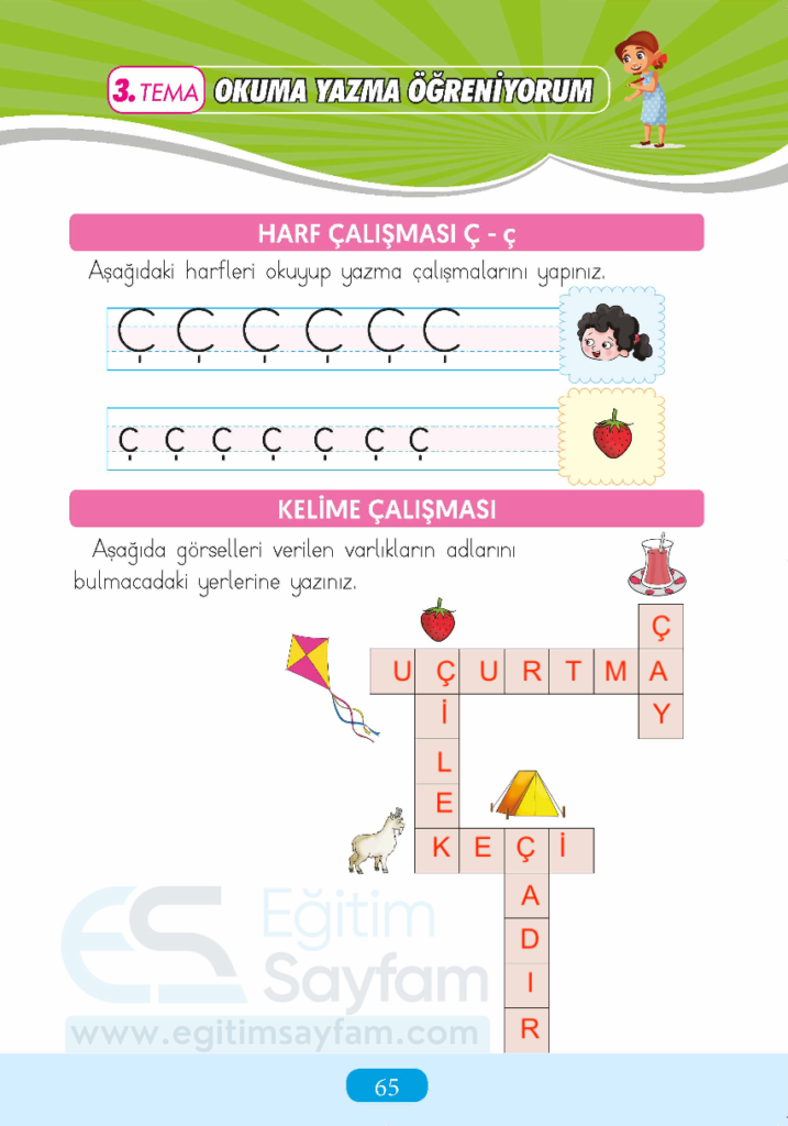 1. Sınıf Türkçe Çalışma Kitabı Cevapları Sayfa 65