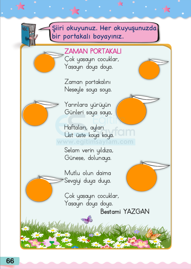 Zaman Portakalı Metni Etkinlik Cevapları (1. Sınıf Türkçe)