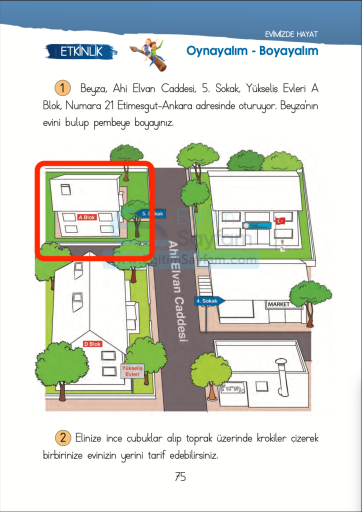 1. Sınıf Hayat Bilgisi Ders Kitabı Cevapları İhsan Yayıncılık Sayfa 75