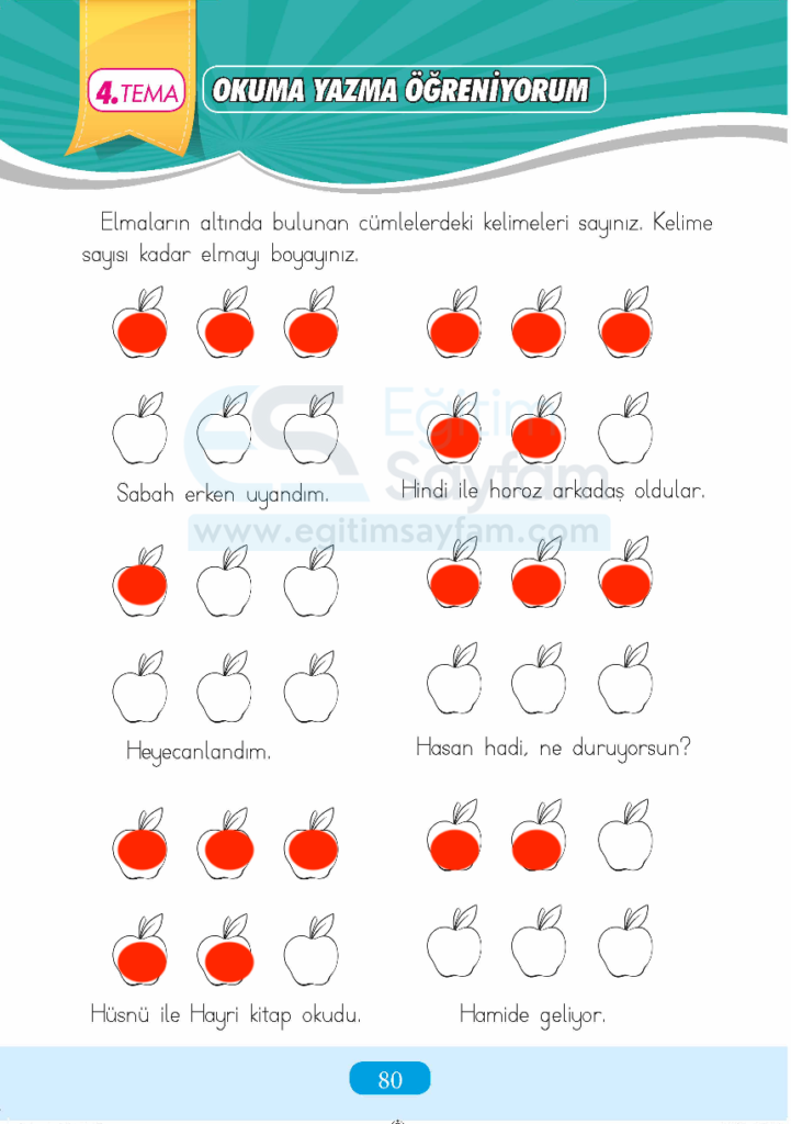 1. Sınıf Türkçe Çalışma Kitabı Cevapları Sayfa 80