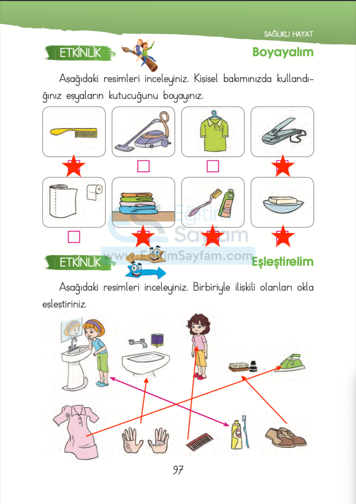 1. Sınıf Hayat Bilgisi Ders Kitabı Cevapları İhsan Yayıncılık Sayfa 97
