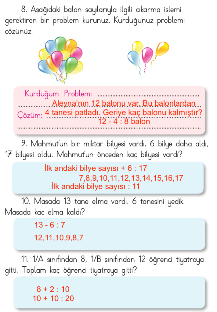 1. Sınıf Matematik Ders Kitabı Cevapları Dizin Yayıncılık Sayfa 143