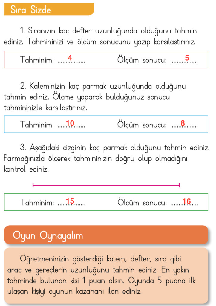 1. Sınıf Matematik Ders Kitabı Cevapları Dizin Yayıncılık Sayfa 192