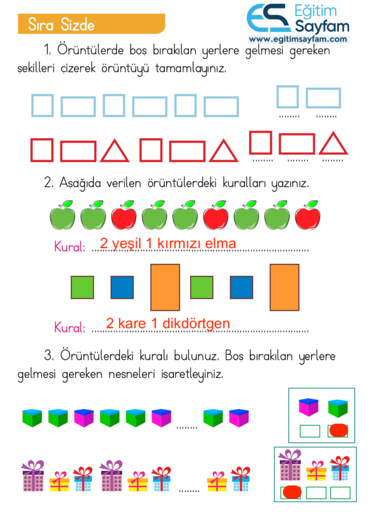 1. Sınıf Matematik Ders Kitabı Cevapları Dizin Yayıncılık Sayfa 174