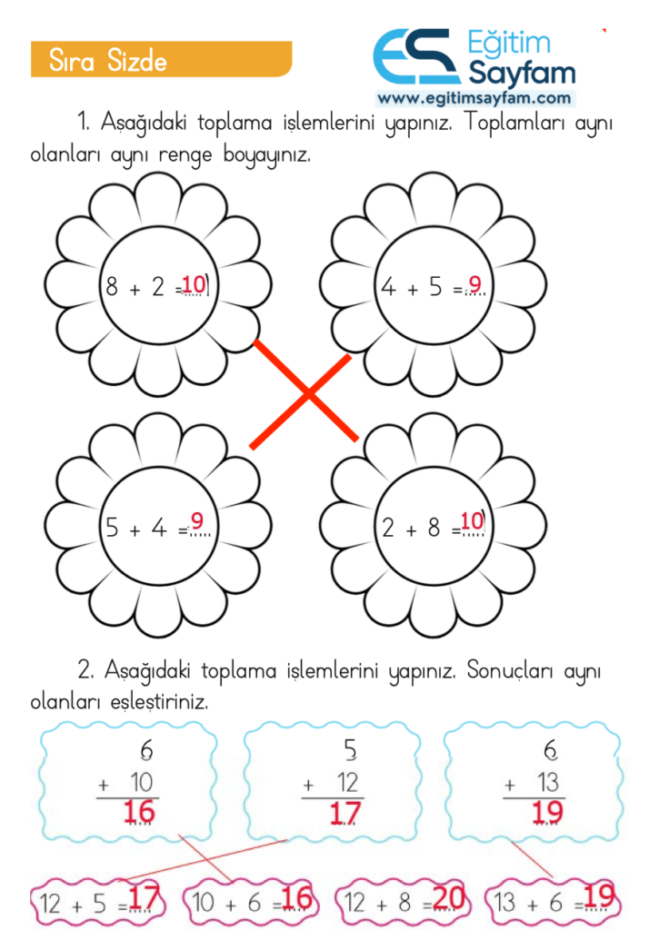 1. Sınıf Matematik Ders Kitabı Cevapları Dizin Yayıncılık Sayfa 93