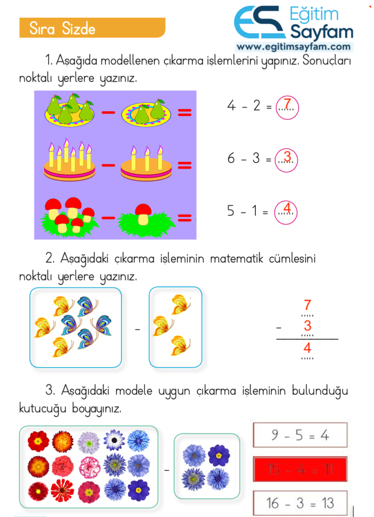 1. Sınıf Matematik Ders Kitabı Cevapları Dizin Yayıncılık Sayfa 102