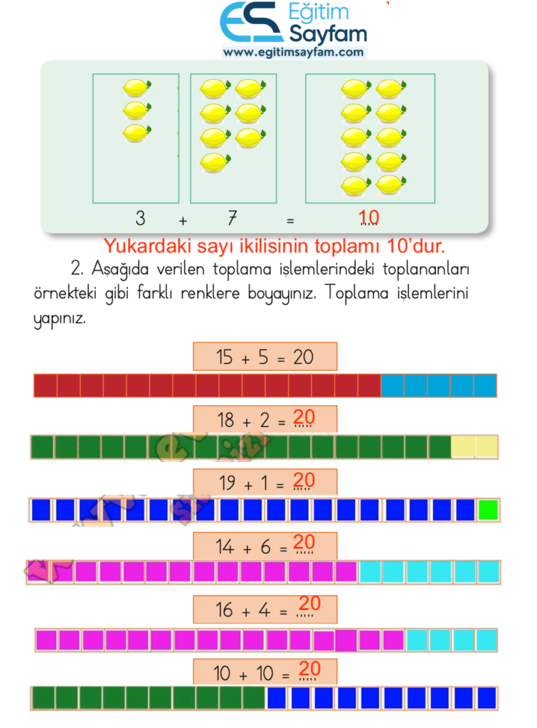 1. Sınıf Matematik Ders Kitabı Cevapları Dizin Yayıncılık Sayfa 91