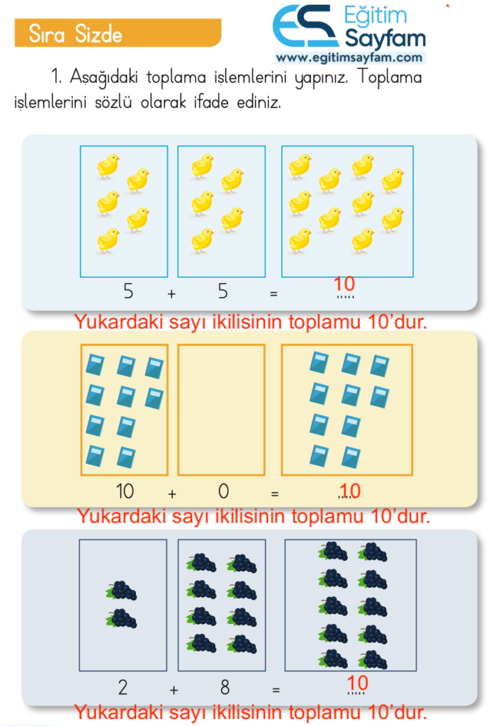 1. Sınıf Matematik Ders Kitabı Cevapları Dizin Yayıncılık Sayfa 90