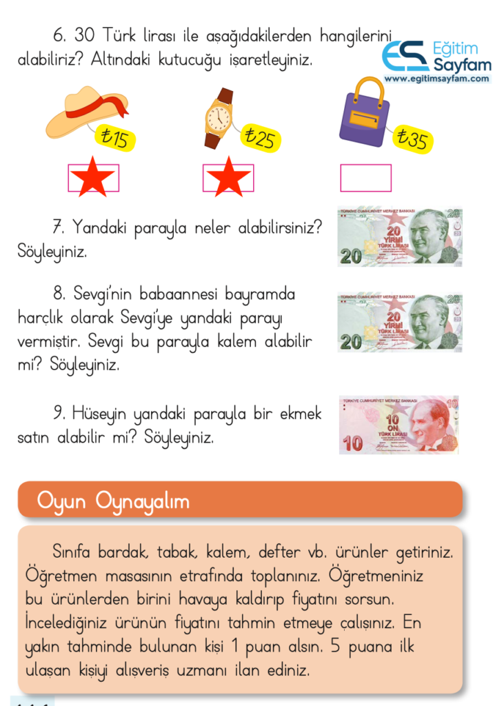 1. Sınıf Matematik Ders Kitabı Cevapları Dizin Yayıncılık Sayfa 116