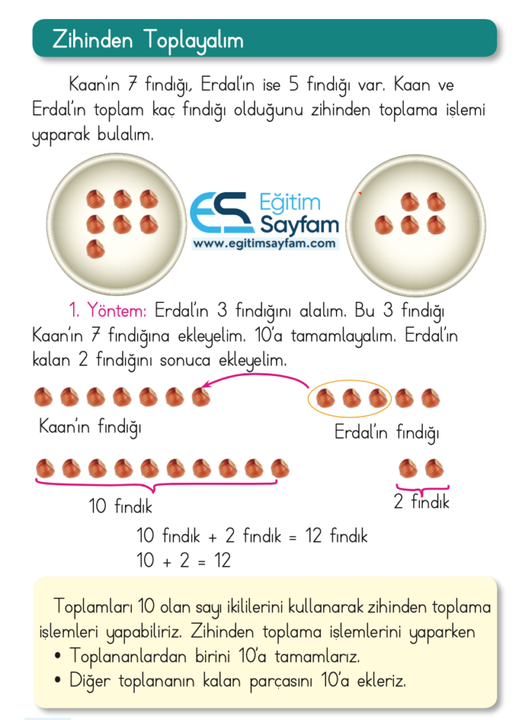 1. Sınıf Matematik Ders Kitabı Cevapları Dizin Yayıncılık Sayfa 120