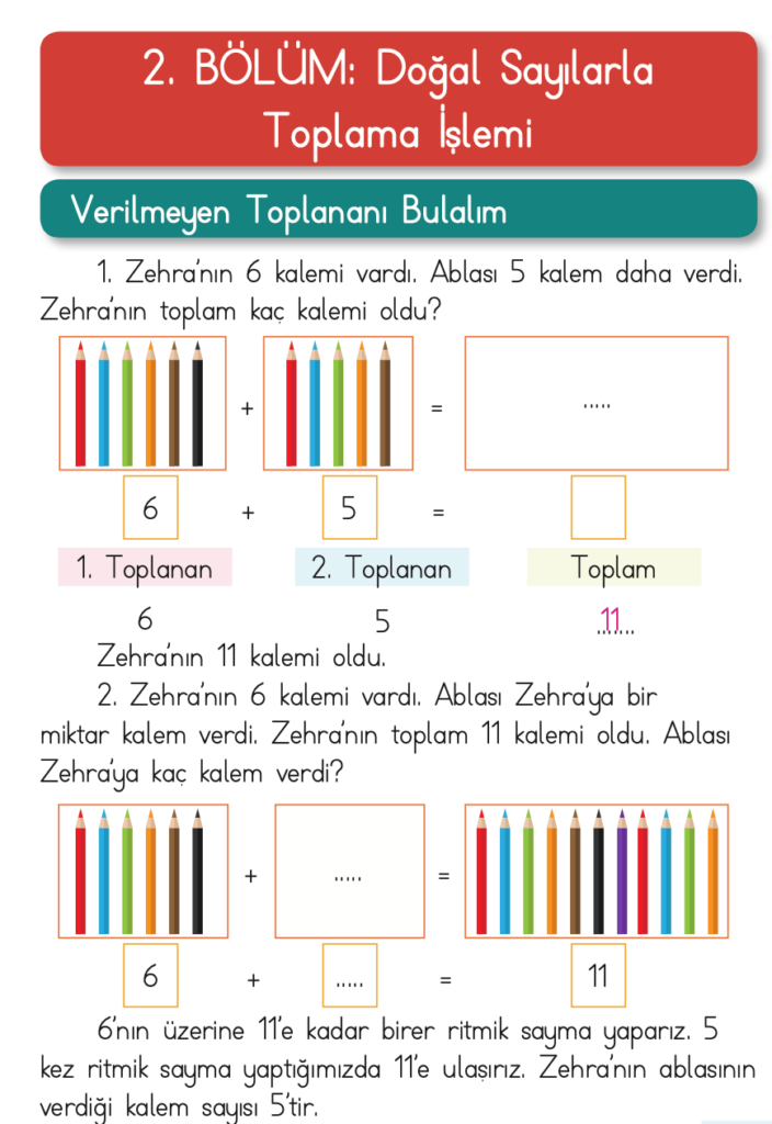 1. Sınıf Matematik Ders Kitabı Cevapları Dizin Yayıncılık Sayfa 117