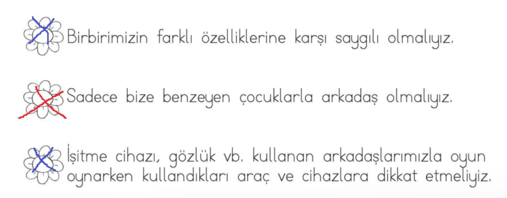 1. Sınıf Hayat Bilgisi Çalışma Kitabı Sayfa 13 Cevapları