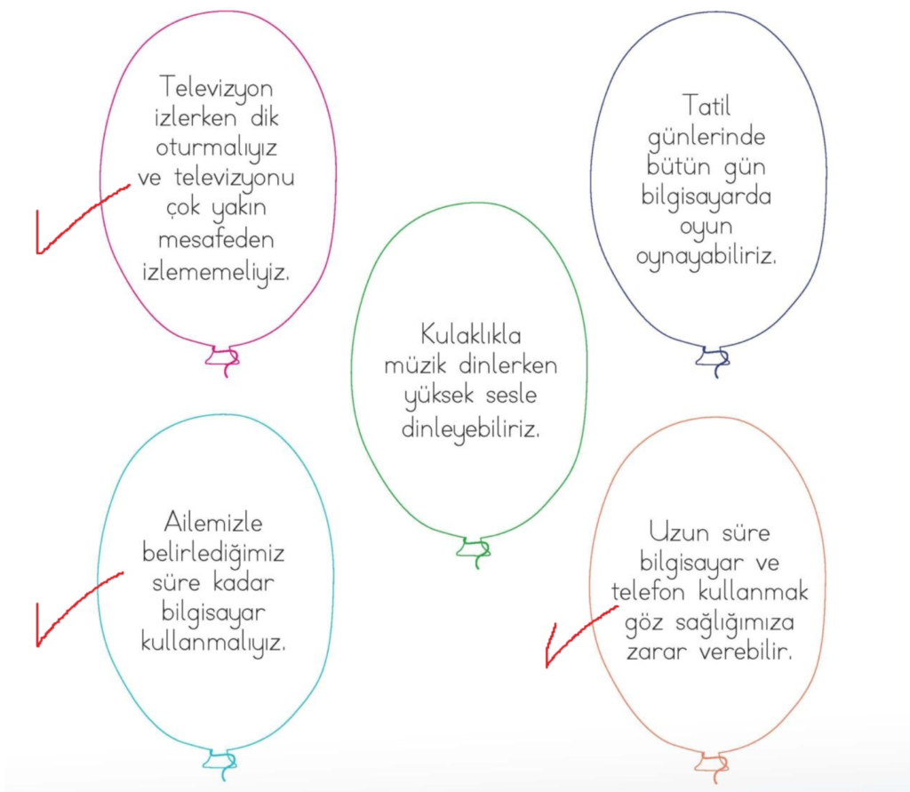 1. Sınıf Hayat Bilgisi Çalışma Kitabı Sayfa 63 Cevapları