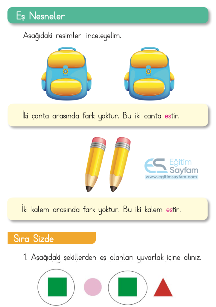 1. Sınıf Matematik Ders Kitabı Cevapları Dizin Yayıncılık Sayfa 21