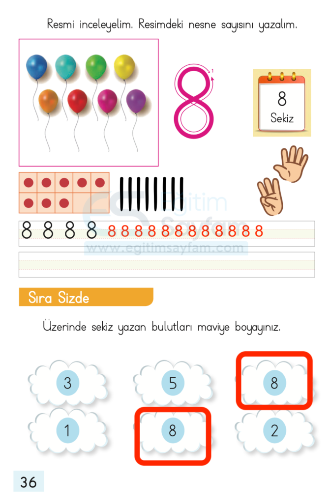 1. Sınıf Matematik Ders Kitabı Cevapları Dizin Yayıncılık Sayfa 36