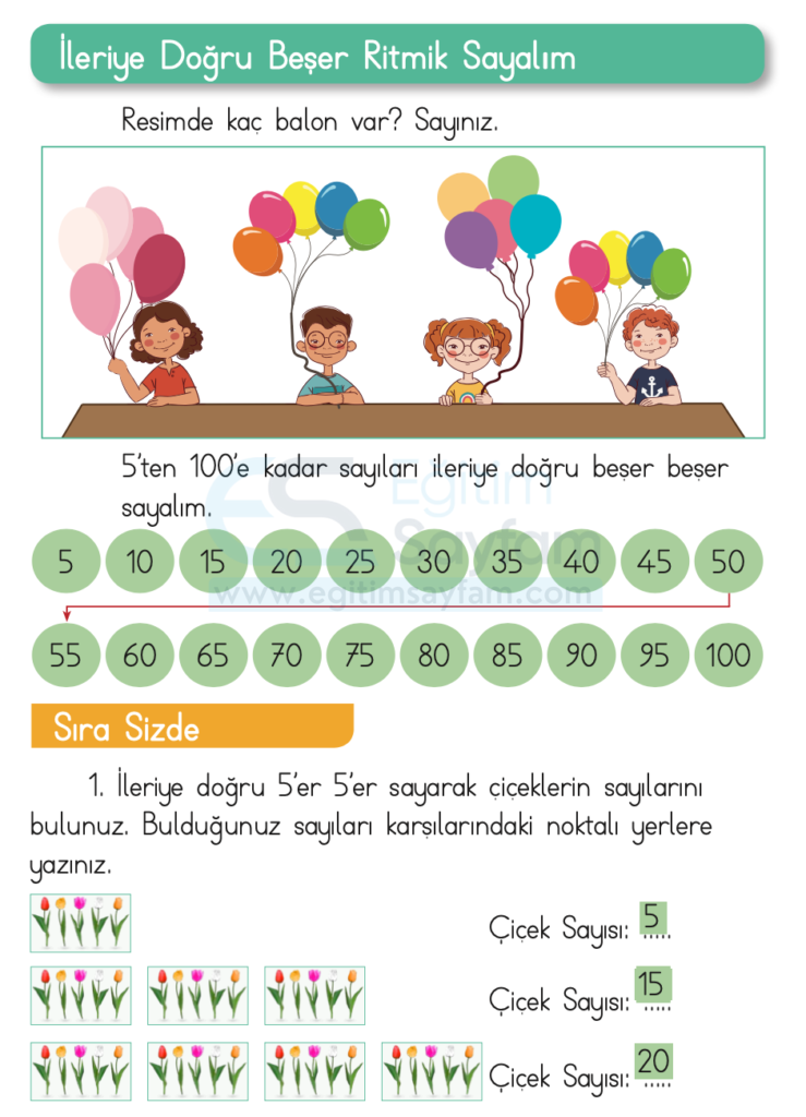 1. Sınıf Matematik Ders Kitabı Cevapları Dizin Yayıncılık Sayfa 47