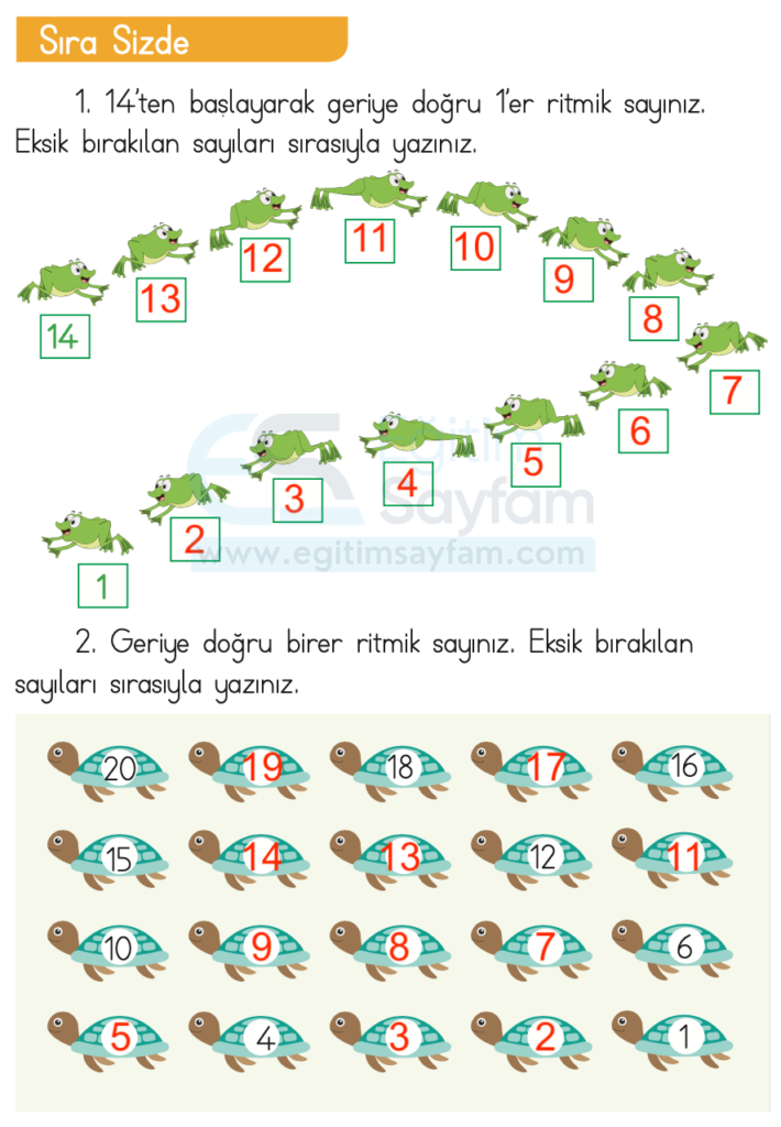 1. Sınıf Matematik Ders Kitabı Cevapları Dizin Yayıncılık Sayfa 55