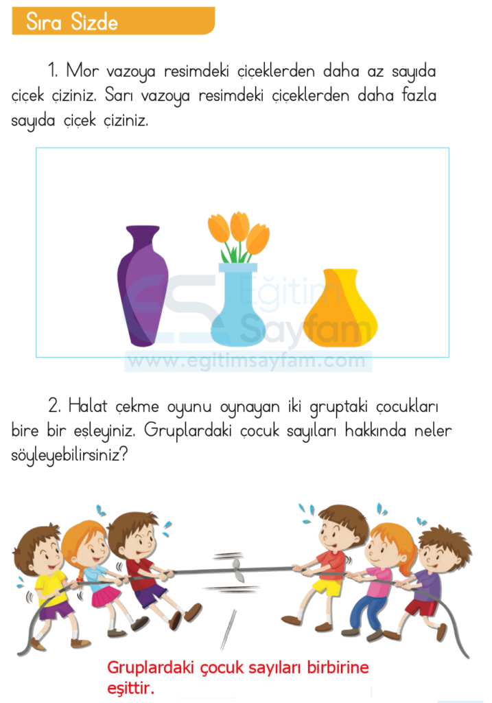 1. Sınıf Matematik Ders Kitabı Cevapları Dizin Yayıncılık Sayfa 59