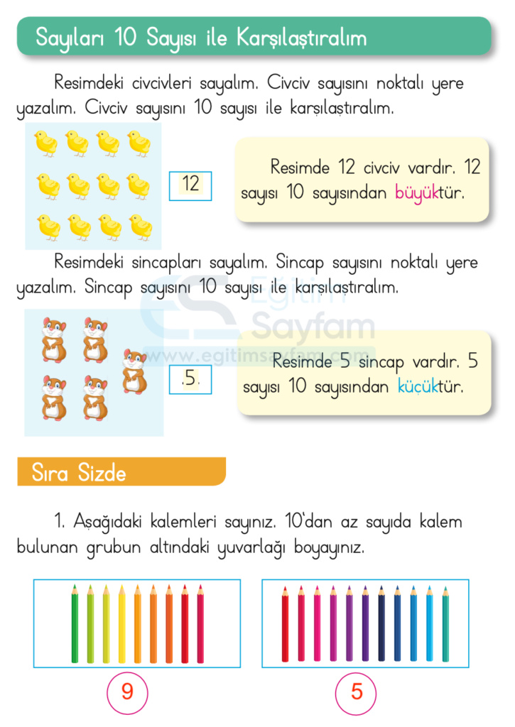 1. Sınıf Matematik Ders Kitabı Cevapları Dizin Yayıncılık Sayfa 60