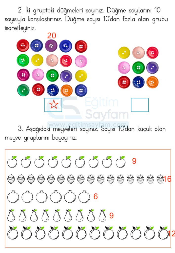 1. Sınıf Matematik Ders Kitabı Cevapları Dizin Yayıncılık Sayfa 61