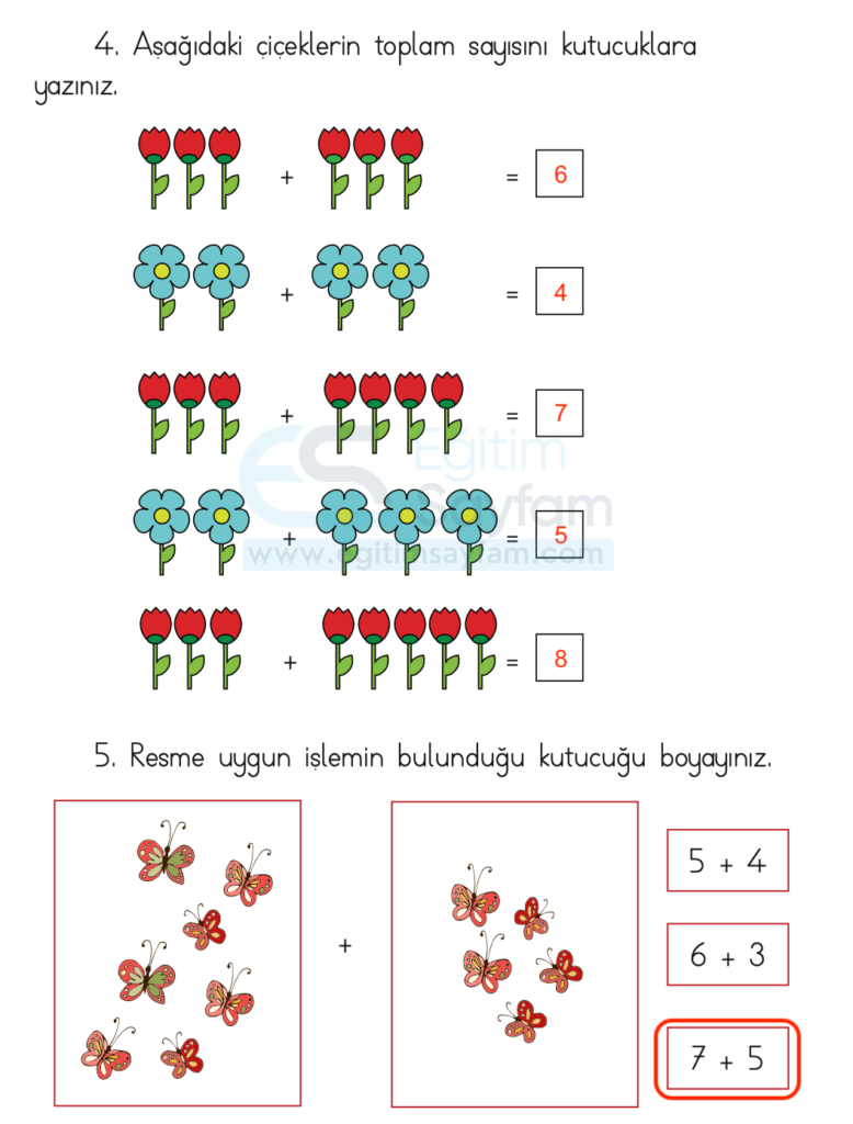 1. Sınıf Matematik Ders Kitabı Cevapları Dizin Yayıncılık Sayfa 81