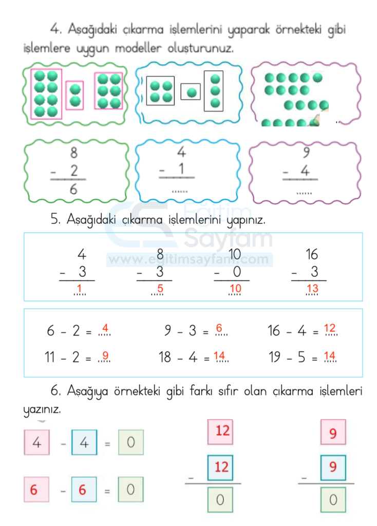 1. Sınıf Matematik Ders Kitabı Cevapları Dizin Yayıncılık Sayfa 103