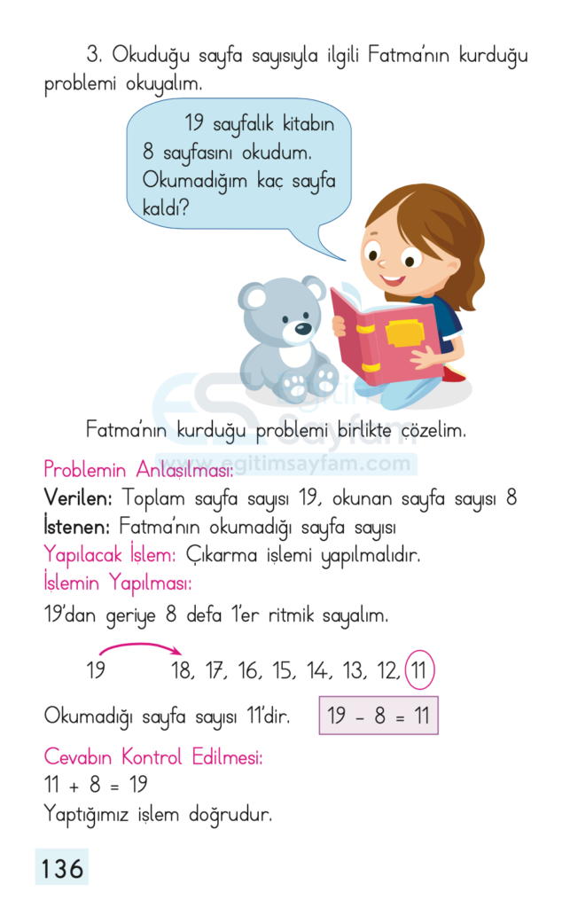 1. Sınıf Matematik Ders Kitabı Cevapları Dizin Yayıncılık Sayfa 136