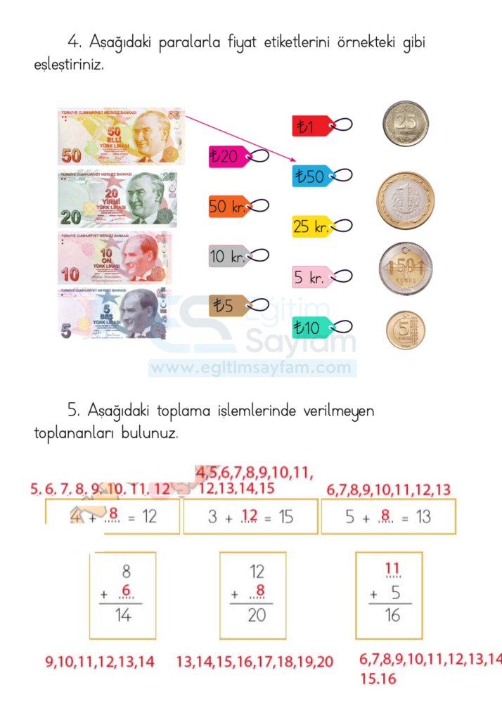 1. Sınıf Matematik Ders Kitabı Cevapları Dizin Yayıncılık Sayfa 141