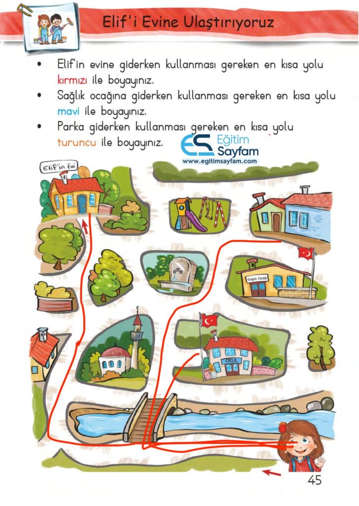 1. Sınıf Hayat Bilgisi Çalışma Kitabı Cevapları Sayfa 45