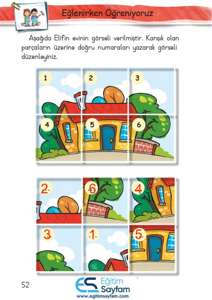 1. Sınıf Hayat Bilgisi Çalışma Kitabı Cevapları Sayfa 52