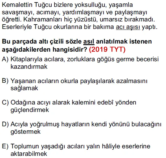 2019 TYT Sozcukte Anlam cikmis sorular 2