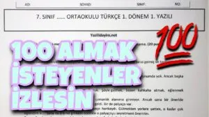 7. Sınıf  Türkçe 1. Dönem 1. Yazılı ( Video )