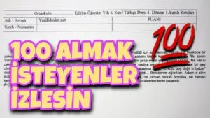6. Sınıf  Türkçe 1. Dönem 1. Yazılı ( Video )
