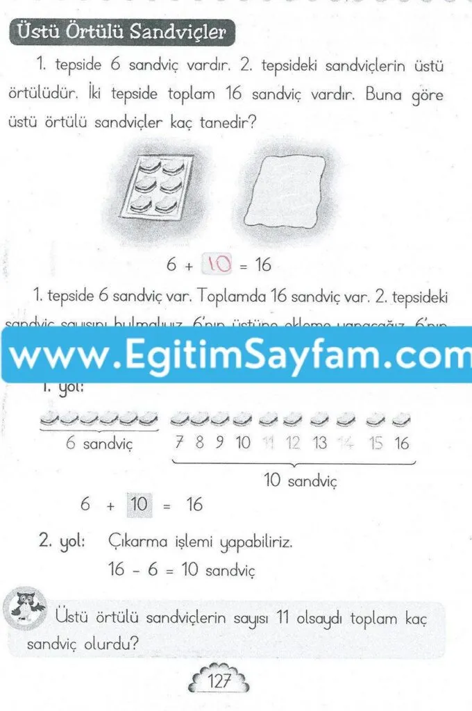 1. Sinif MHG Yayinlari Matematik Ders Kitabi Sayfa 127 Cevabi